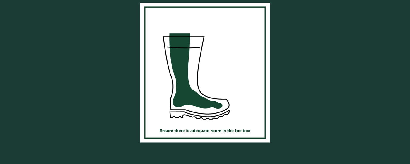 Illustration of a foot inside a wellington boot 