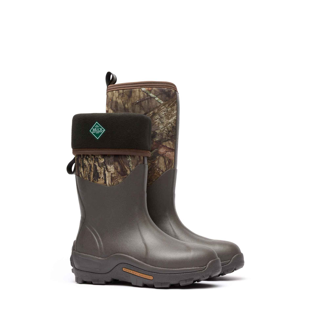 Muck Boots Unisex Oak Leaf Print with Moss Green Woody Max Boots