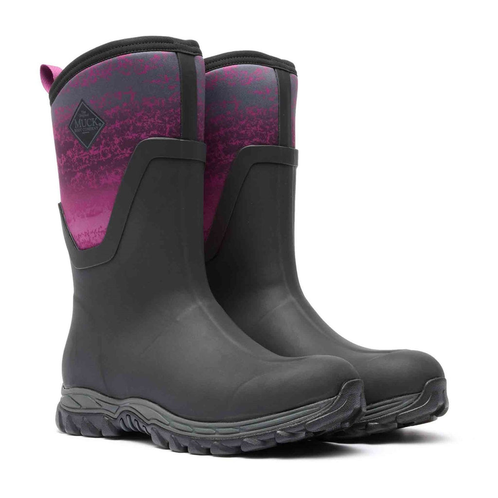 Muck Boots Womens Magenta Digi Fade Print Arctic Sport II Short Boots